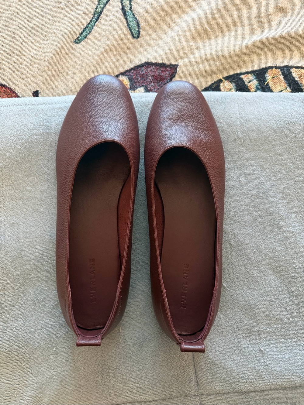 Everlane Burgundy Leather Ballet Flats